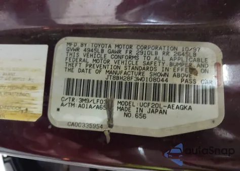 1998 Lexus Ls 400 z USA, uszkodzony, nr VIN JT8BH28F3W0108044